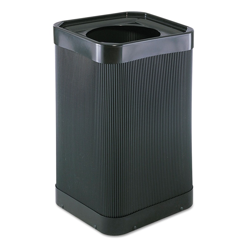 AT-YOUR DISPOSAL TOP-OPEN WASTE RECEPTACLE, SQUARE, POLYETHYLENE, 38 GAL, BLACK