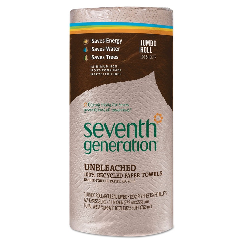 Natural Unbleached 100% Recycled Paper Towel Rolls, 11 X 9, 120 Sheets/roll