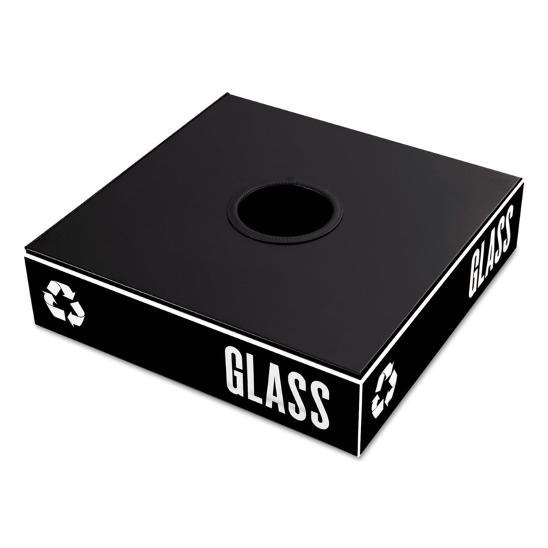 PUBLIC SQUARE RECYCLING CONTAINER LID, CIRCULAR OPENING, 15.25 X 15.25 X 2, BLACK