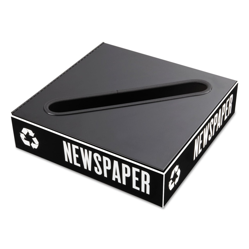 PUBLIC SQUARE RECYCLING CONTAINERS LIDS, SLOT OPENING, 15.25W X 15.25D X 2H, BLACK