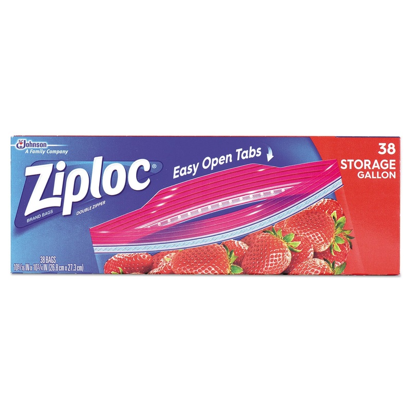 DOUBLE ZIPPER STORAGE BAGS, 1 GAL, 1.75 MIL, 10.56″ X 10.75″, CLEAR, 38/BOX