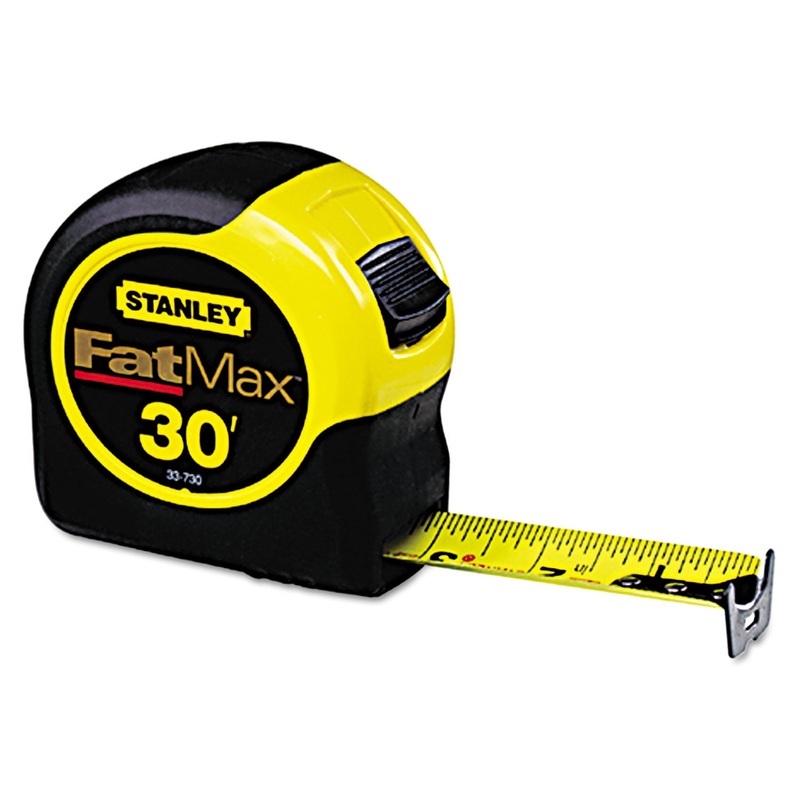 Fat Max Tape Rule, 1 1/4″ X 30ft, Plastic Case, Black/yellow, 1/16″ Graduation