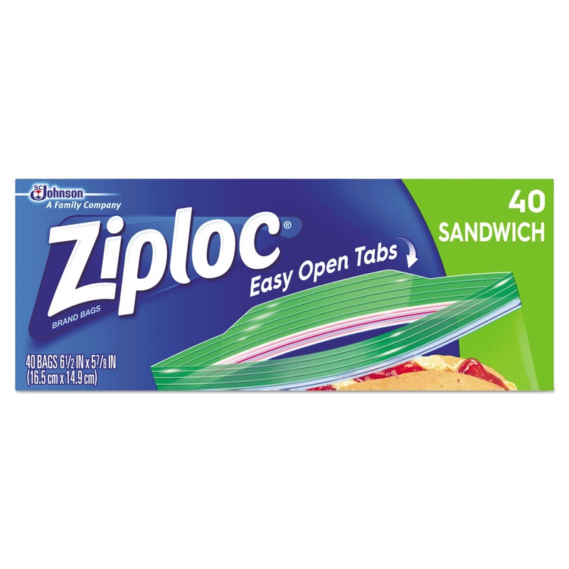 RESEALABLE SANDWICH BAGS, 1.2 MIL, 6.5″ X 5.88″, CLEAR, 40/BOX