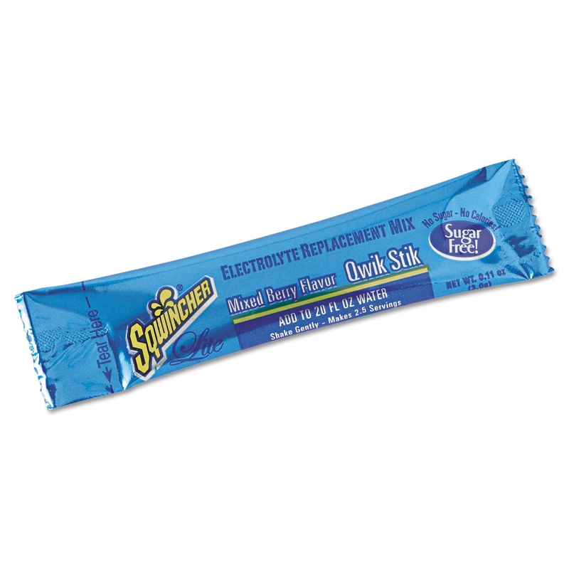 Sugar-Free Qwik Stik Energy Drink Mix, Berry, 1.26oz Packet, 500/carton