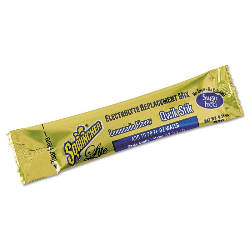 Sugar-Free Qwik Stik Energy Drink Mix, Lemonade, 1.26oz Packet, 500/carton