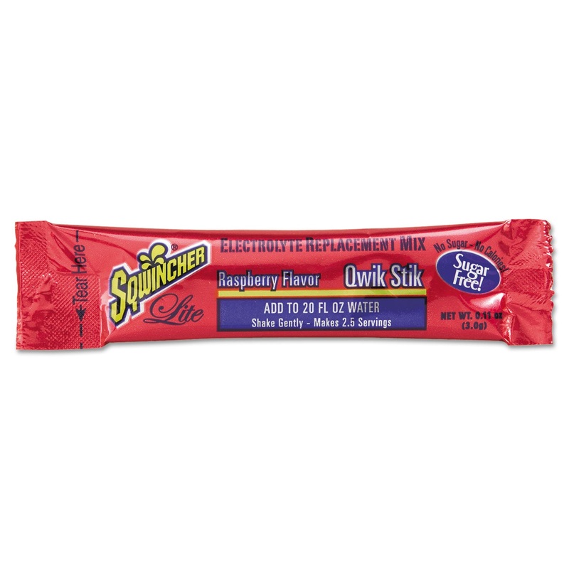 Sugar-Free Qwik Stiks Energy Drink Mix, Raspberry, 1.26oz, 500/carton
