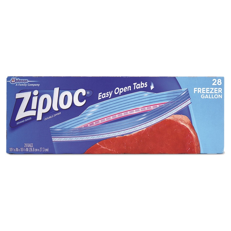 ZIPPER FREEZER BAGS, 1 GAL, 2.7 MIL, 9.6″ X 12.1″, CLEAR, 28/BOX, 9 BOXES/CARTON