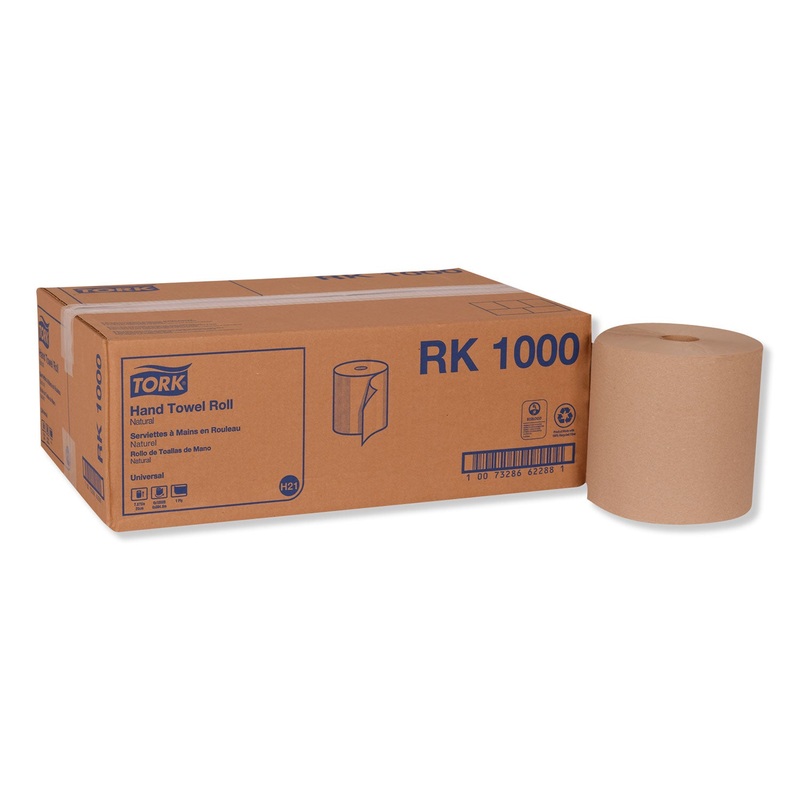 HARDWOUND ROLL TOWEL, 7.88″ X 1000 FT, NATURAL, 6 ROLLS/CARTON