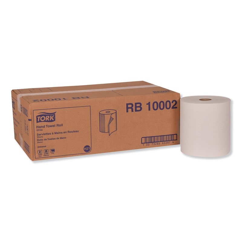 HARDWOUND ROLL TOWEL, 7.88″ X 1000 FT, WHITE, 6 ROLLS/CARTON
