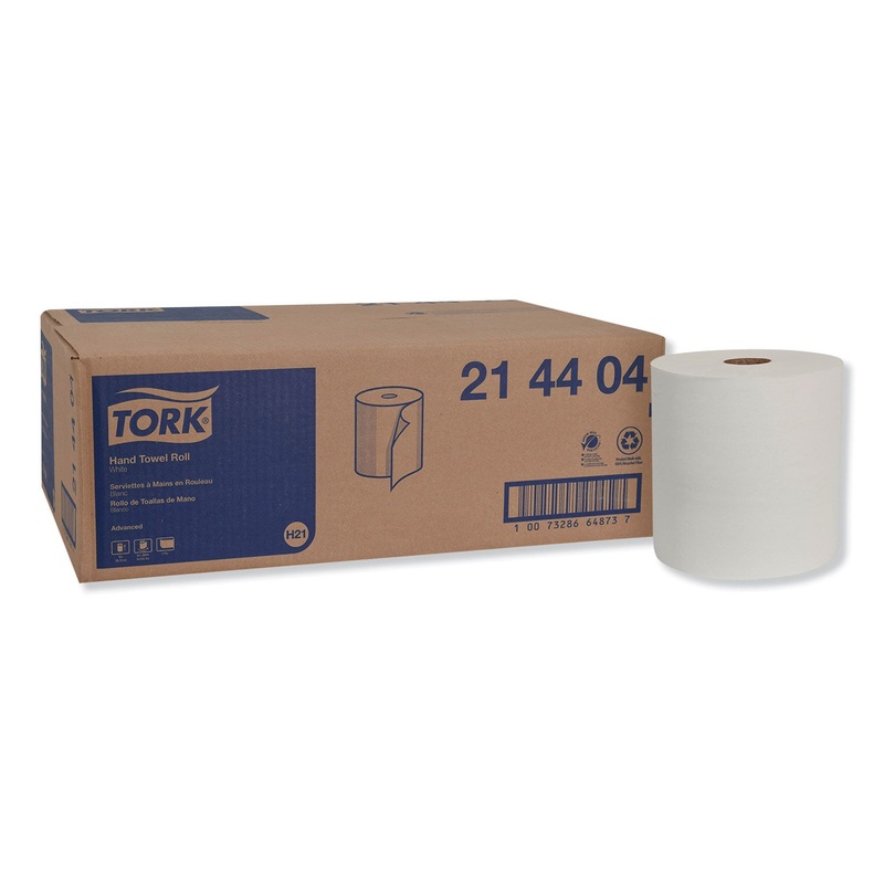 HARDWOUND ROLL TOWEL, 8″ X 1000 FT, WHITE, 6 ROLLS/CARTON