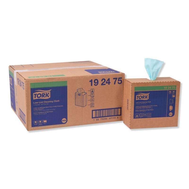LOW-LINT CLEANING CLOTH, 9 X 16.5, TURQUOIS, 100/BOX, 8 BOXES/CARTON