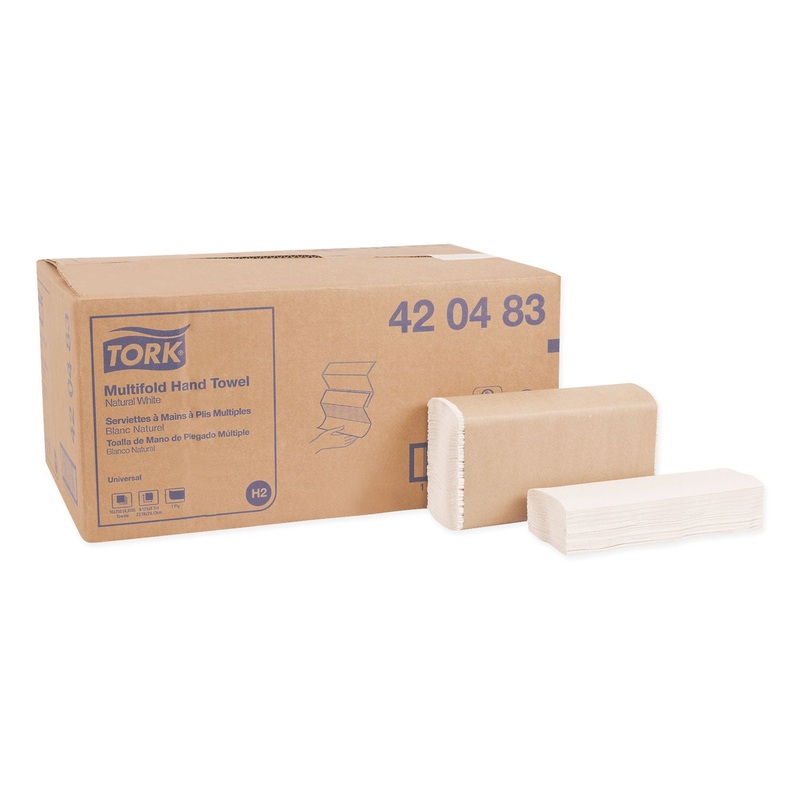 MULTIFOLD TOWELS, 9.13 X 9.5, NATURAL WHITE, 250/PACK, 16 PACKS/CARTON