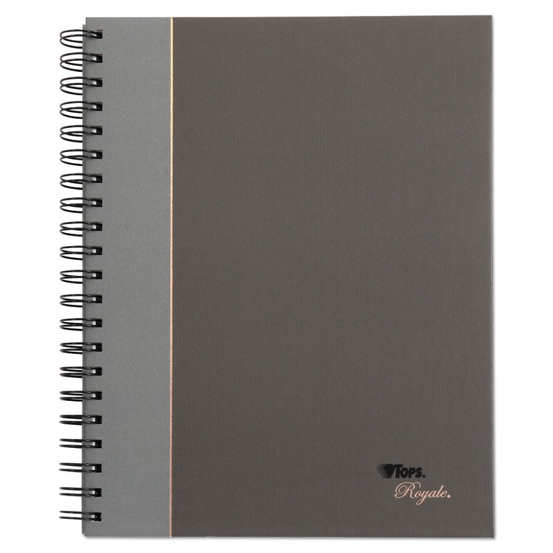 ROYALE WIREBOUND BUSINESS NOTEBOOK, COLLEGE, BLACK/GRAY, 8.25 X 5.88, 96 SHEETS