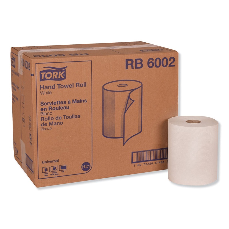 UNIVERSAL HAND TOWEL ROLL, 7.88″ X 600 FT, WHITE, 12 ROLLS/CARTON