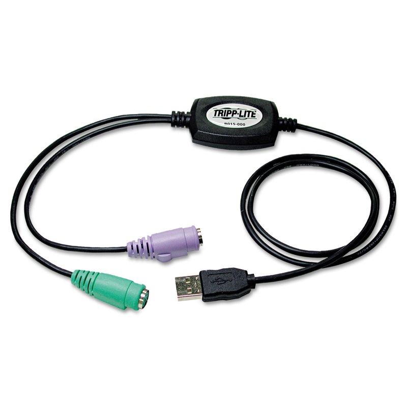 USB TO PS/2 ADAPTER FOR KEYBOARD AND MOUSE, USB-A MALE TO 2 X PS/2 FEMALE, 18″
