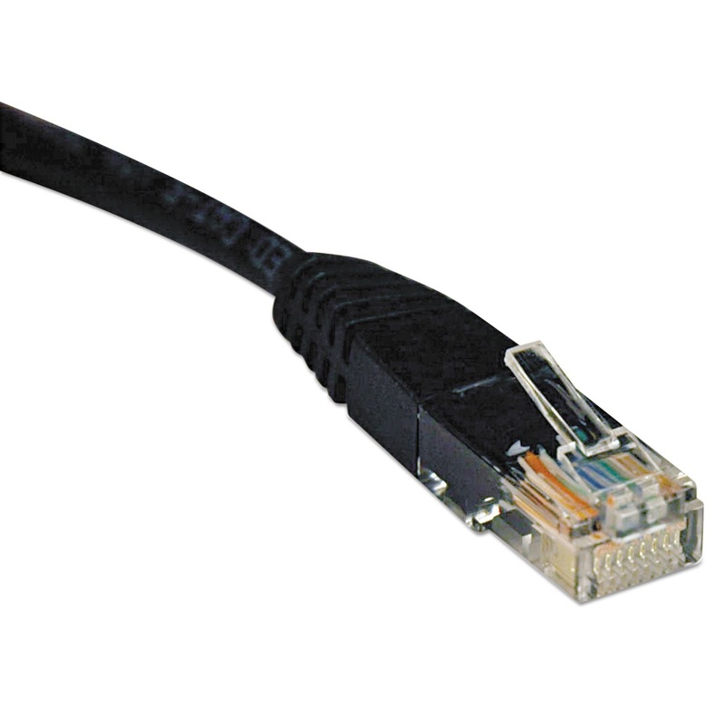 CAT5E 350MHZ MOLDED PATCH CABLE, RJ45 (M/M), 10 FT., BLACK