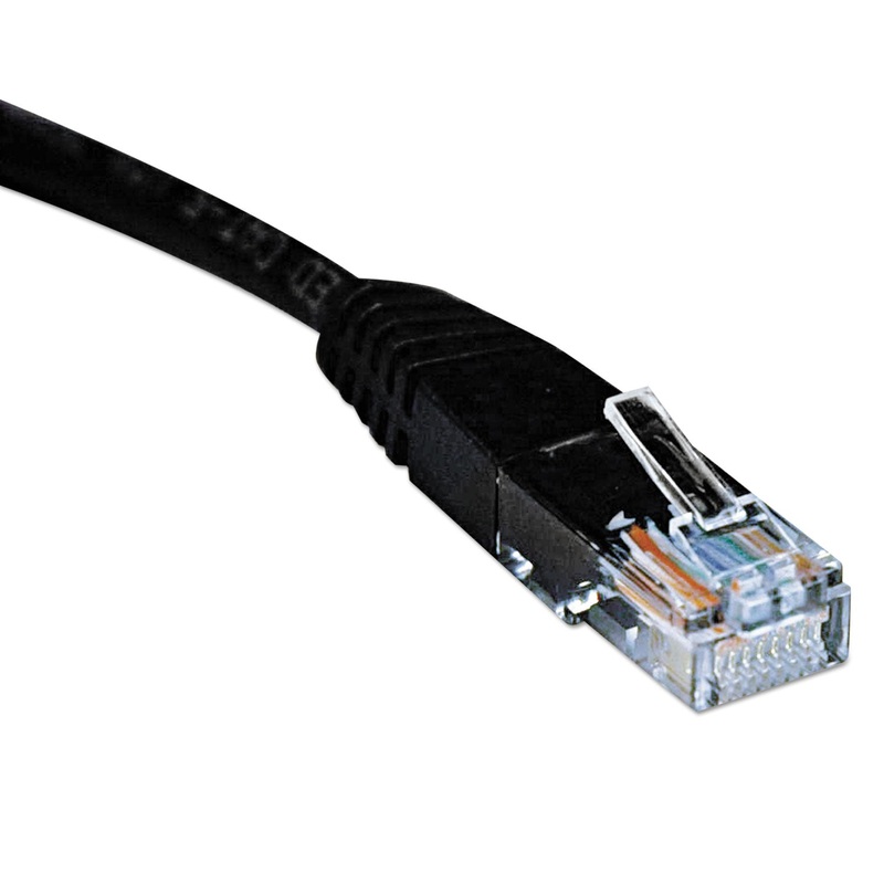 CAT5E 350MHZ MOLDED PATCH CABLE, RJ45 (M/M), 7 FT., BLACK