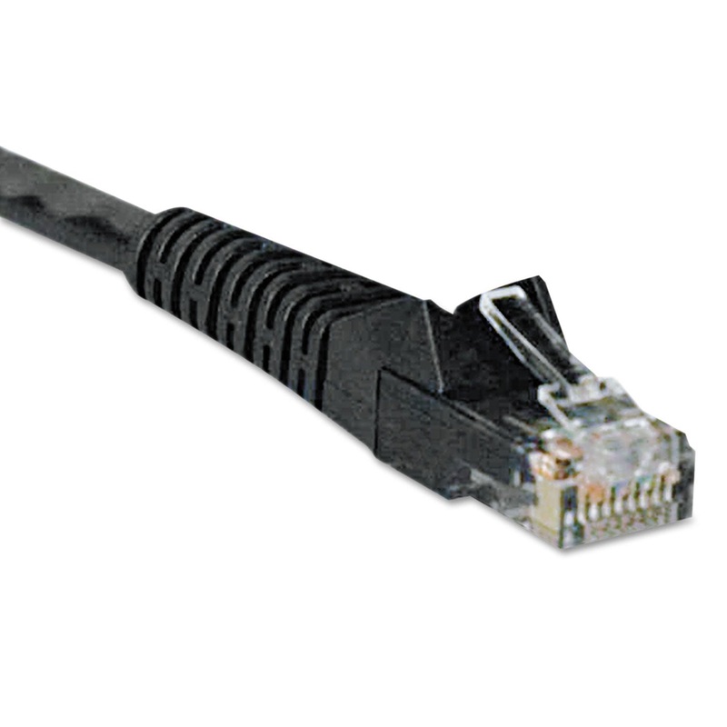 CAT6 GIGABIT SNAGLESS MOLDED PATCH CABLE, RJ45 (M/M), 14 FT., BLACK