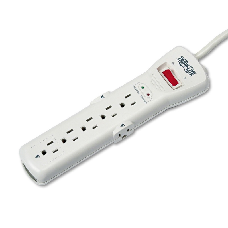 PROTECT IT! SURGE PROTECTOR, 7 OUTLETS, 15 FT. CORD, 2520 JOULES, LIGHT GRAY