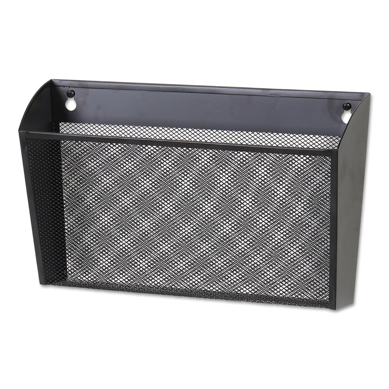 METAL MESH WALL FILESINGLE POCKET, 14 1/8 X 3 3/8 X 8 1/8, LETTER, BLACK