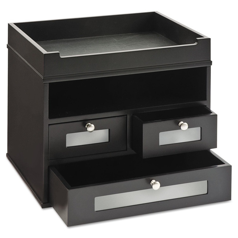 Midnight Black Collection Tidy Tower, 12 4/5 X 10 3/5 X 10 9/10, Wood