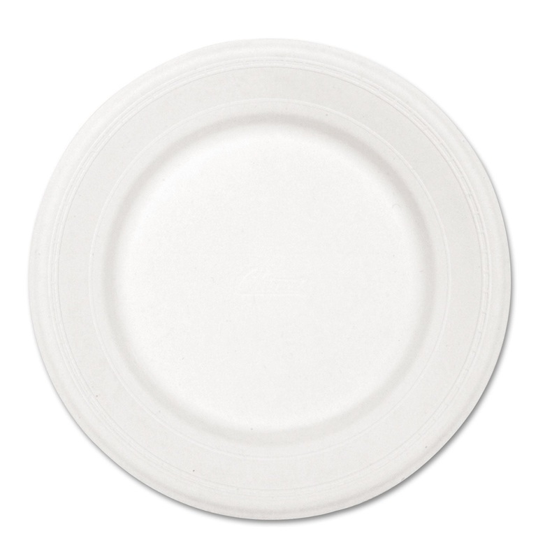 Paper Dinnerware, Plate, 10 1/2″ Dia, White, 500/carton