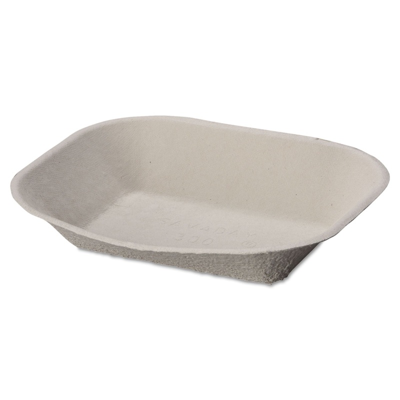 Savaday Molded Fiber Food Tray, 9 X 7, Beige, 250/bag, 500/carton