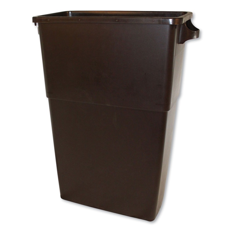 THIN BIN CONTAINERS, RECTANGULAR, POLYETHYLENE, 23 GAL, BROWN