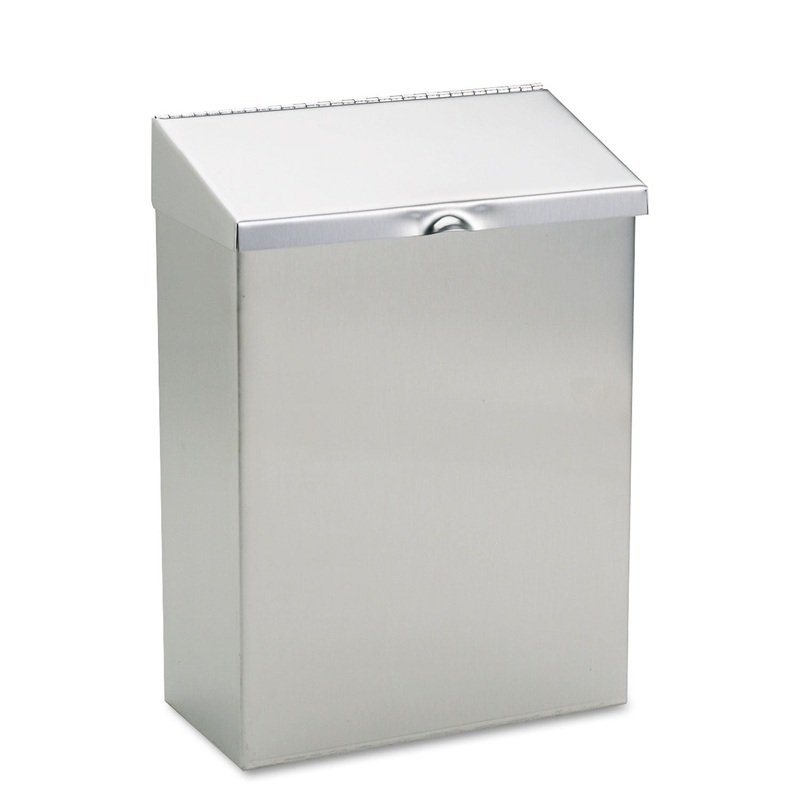 WALL MOUNT SANITARY NAPKIN RECEPTACLE, STAINLESS STEEL