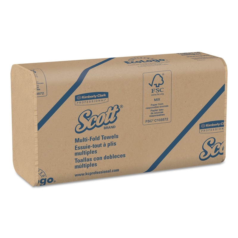 ESSENTIAL 100% RECYCLED MULTI-FOLD TOWELS,9 1/5X9 2/5, NATURAL, 250/PK, 16 PK/CT
