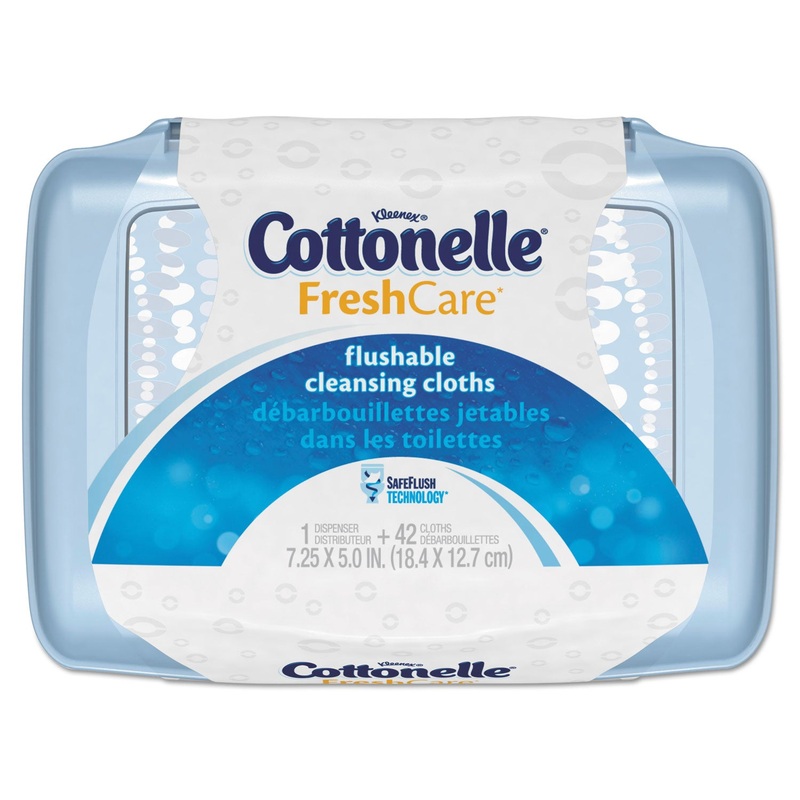 Fresh Care Flushable Cleansing Cloths, White, 3.75 X 5.5, 42/pack, 8 Packs/ct