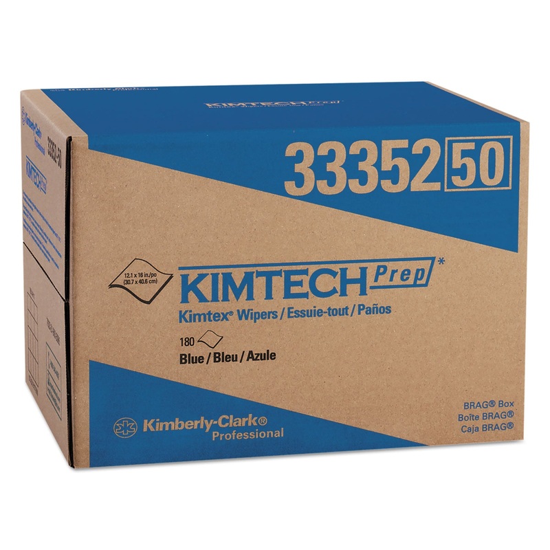 KIMTEX WIPERS, BRAG BOX, 12.1 X 16.8, BLUE, 180/BOX