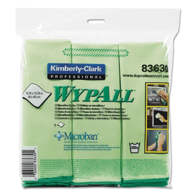 Microfiber Cloths, Reusable, 15 3/4 X 15 3/4, Green, 6/pack