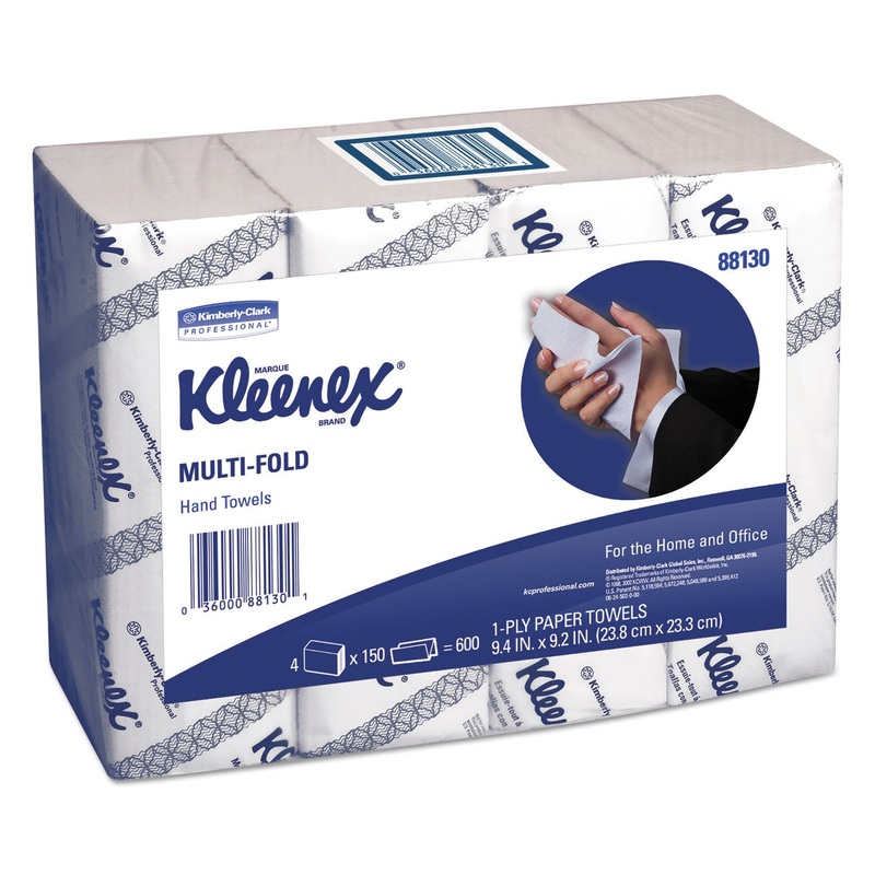 Multi-Fold Paper Towels,(4) 4pk Bundles, 9 1/5×9 2/5, White, 150/pack, 16/carton