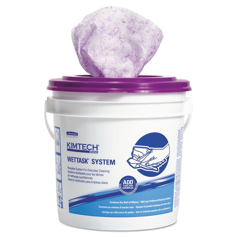 Wettask Dual Performance Wipers, 12 X 12 1/2, White/purple, 90/roll, 6 Roll/ctn