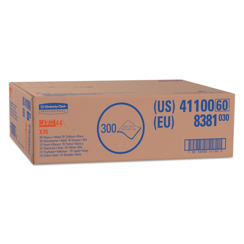 X70 CLOTHS, FLAT SHEET, 14.9 X 16.6, WHITE, 300/CARTON