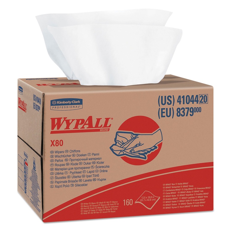 X80 Cloths, Hydroknit, Brag Box, White, 12 1/2 X 16 4/5, 160/box