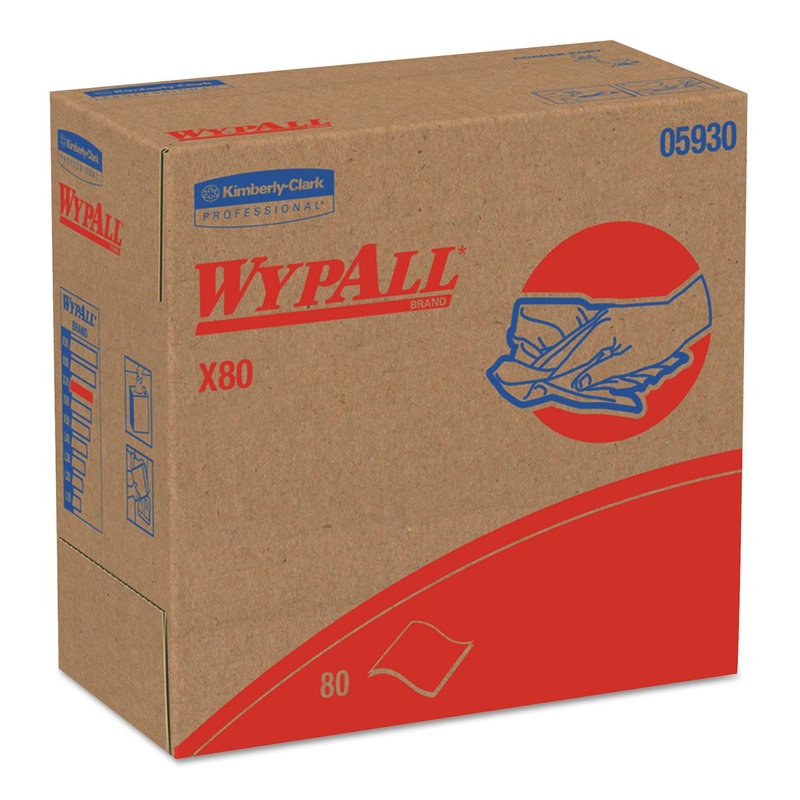 X80 Cloths With Hydroknit, 9.1 X 16.8, Red, Pop-Up Box, 80/box, 5 Box/carton