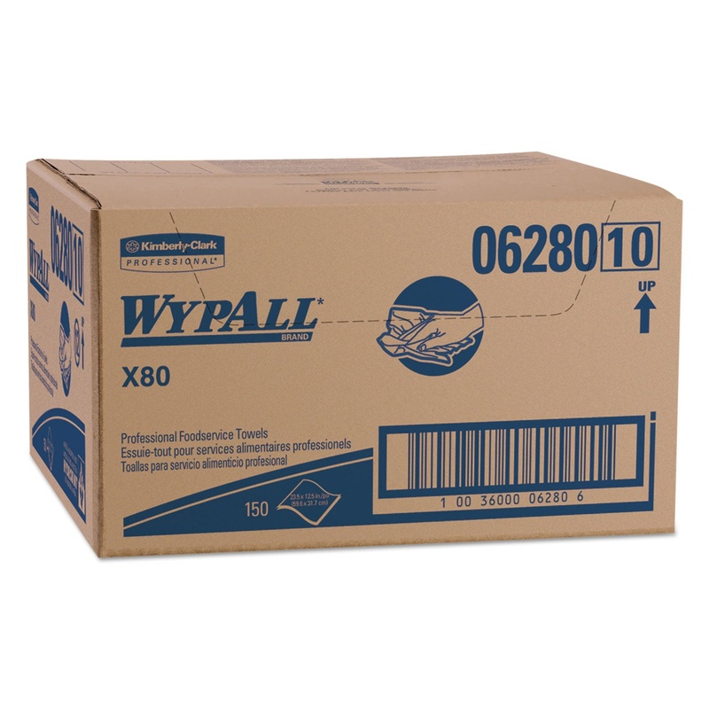 X80 Foodservice Towel, Kimfresh Antimicrobial Hydroknit, 12 1/2 X 23 1/2, 150/ct