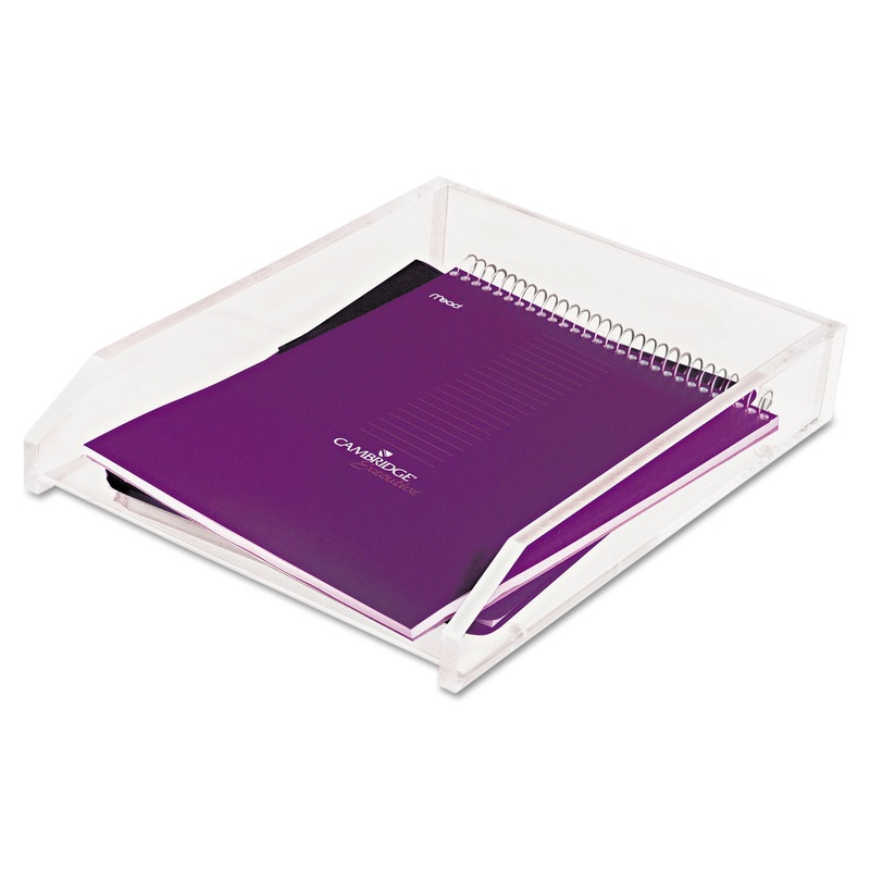 CLEAR ACRYLIC LETTER TRAY, 1 SECTION, LETTER SIZE FILES, 10.5″ X 13.75″ X 2.5″, CLEAR