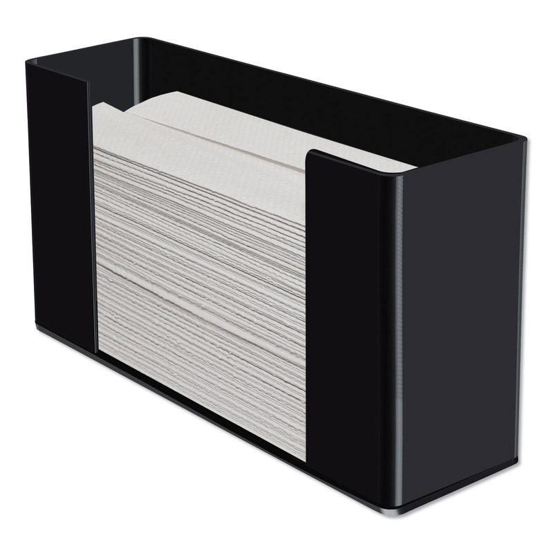 MULTIFOLD PAPER TOWEL DISPENSER, ACRYLIC, 12.5 X 4.4 X 7, BLACK