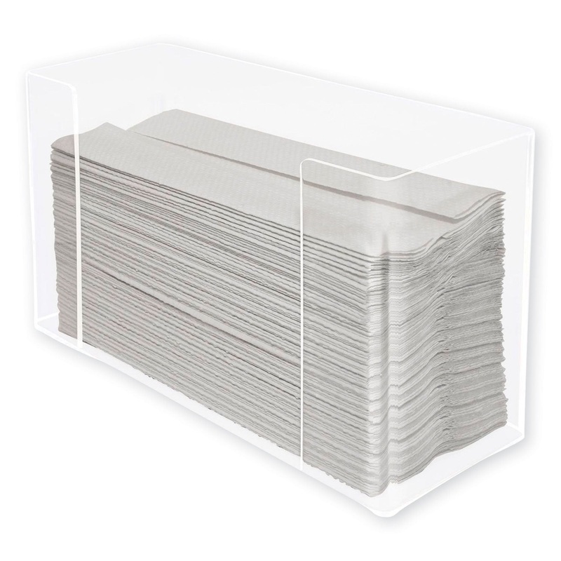 MULTIFOLD PAPER TOWEL DISPENSER, ACRYLIC, 12.5 X 4.4 X 7, CLEAR