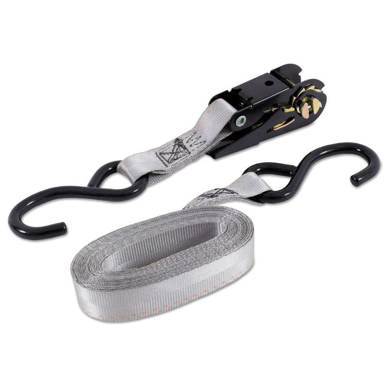 Ratchet Tie-Down Strap, 1in X 14ft, 15000lb, S-Hook Ends