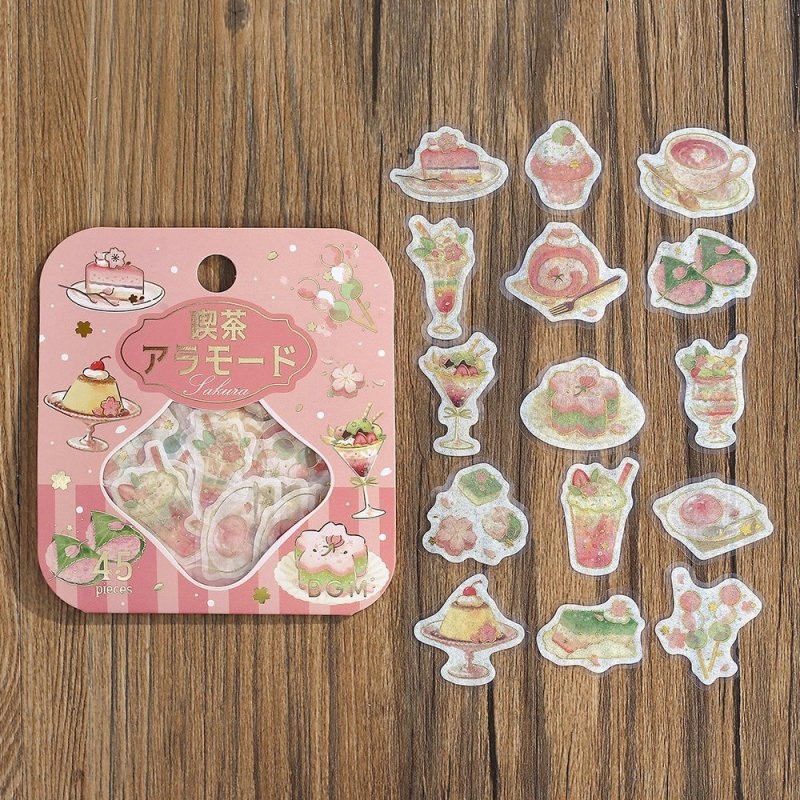 BGM Flake Sticker – Foil Stamping – Cherry Blossom – Cafe A La Mode – Daytime – Limited Edition