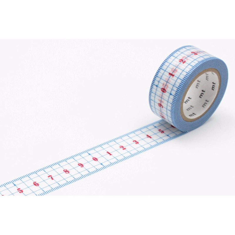 mt Washi Tape – Ruler Blue White