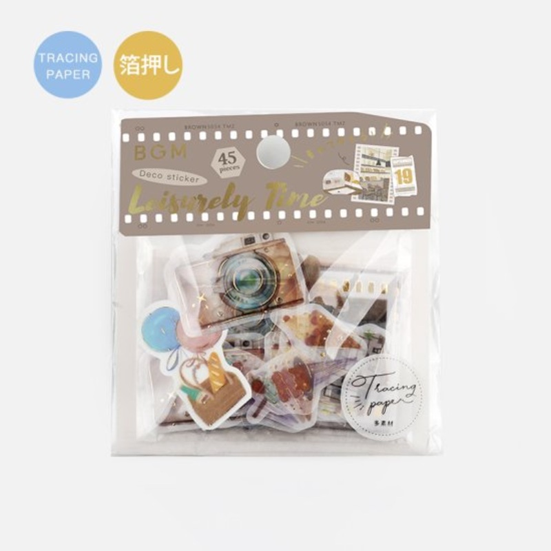 BGM Flake Sticker – Leisurely Time – Brown