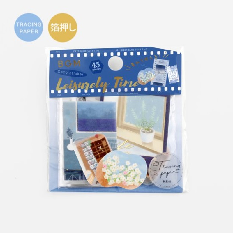 BGM Flake Sticker – Leisurely Time – Navy