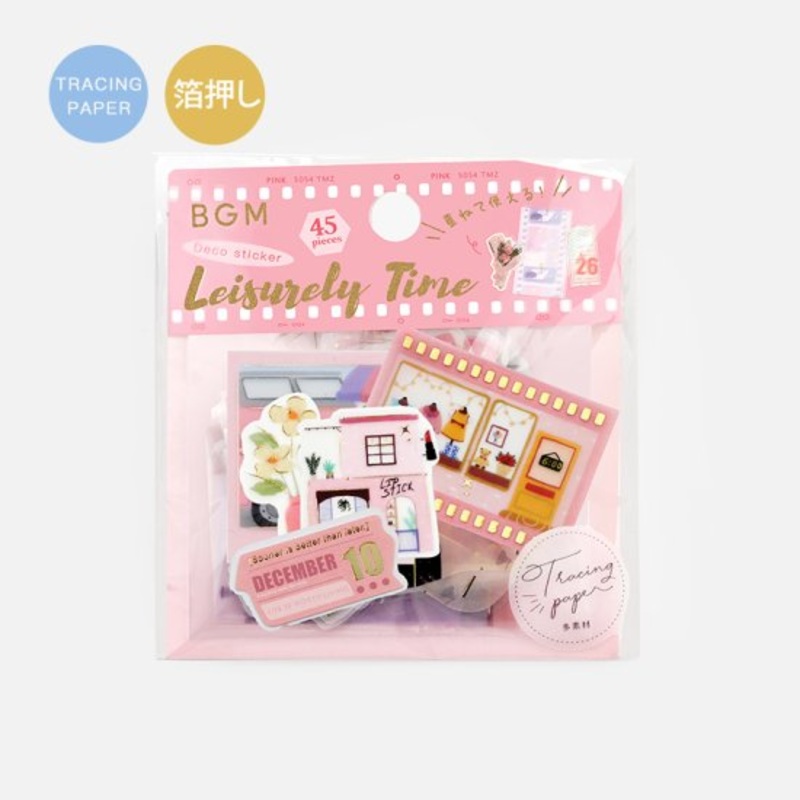 BGM Flake Sticker – Leisurely Time – Pink