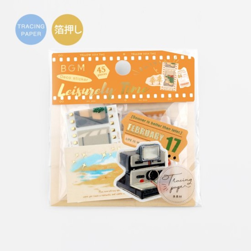 BGM Flake Sticker – Leisurely Time – Yellow