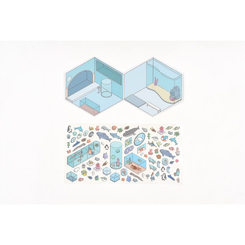 Kamio Room Decoration Sticker Sheet – Small World – Aquarium